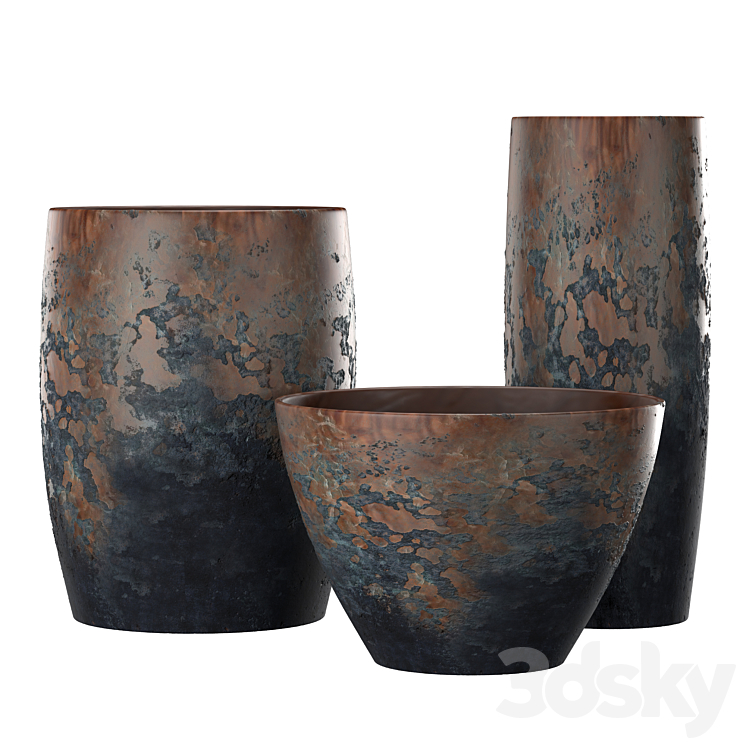 Terracotta Pots 2 3DS Max Model - thumbnail 1