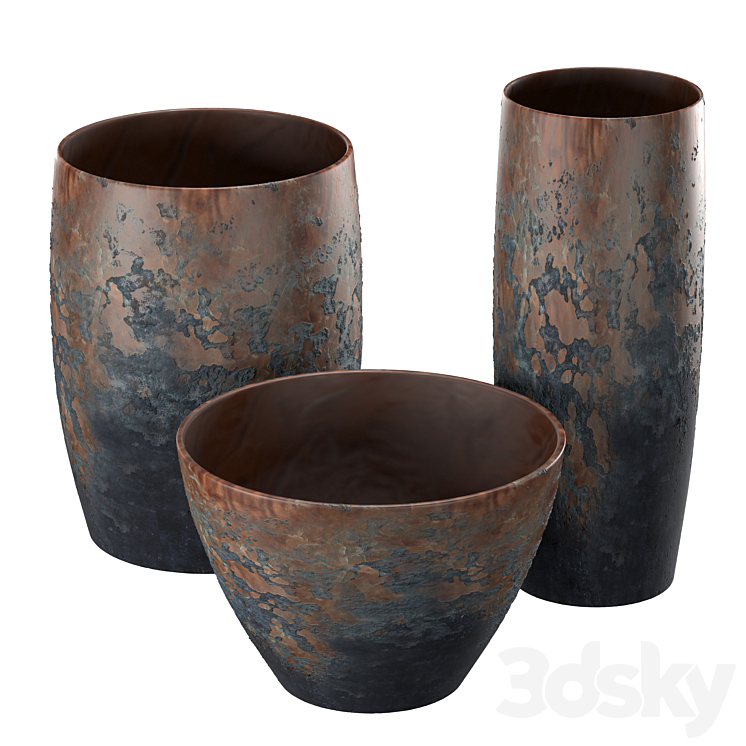 Terracotta Pots 2 3DS Max Model - thumbnail 2