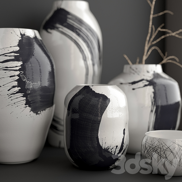 Tom Kemp’s vases set 3DS Max Model - thumbnail 2