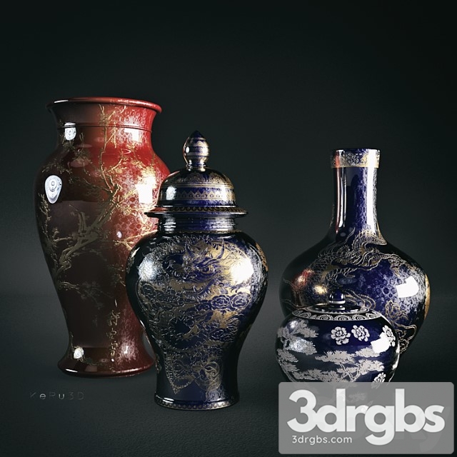 Vase Antique vases 3dsmax Download - thumbnail 1