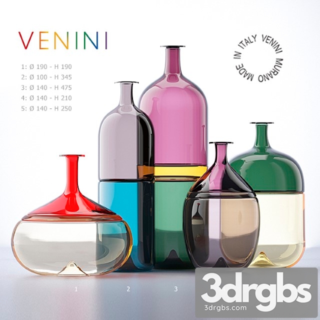 Vase Bolle Bottles Venini 3dsmax Download - thumbnail 1