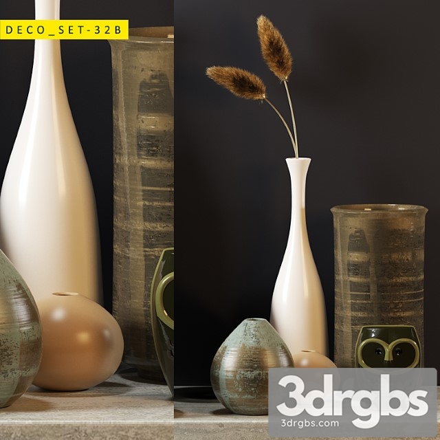 Vase Deco set 32 b 3dsmax Download - thumbnail 1