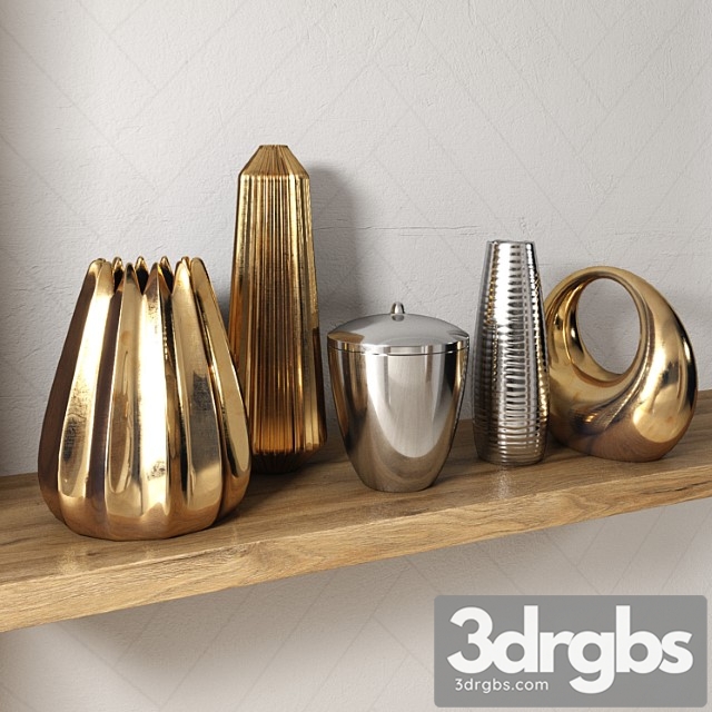 Vase Decorative set 2 3dsmax Download - thumbnail 1