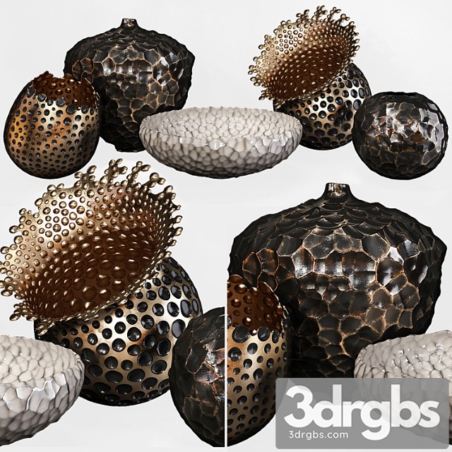 Vase Decorative set 58 3dsmax Download - thumbnail 1