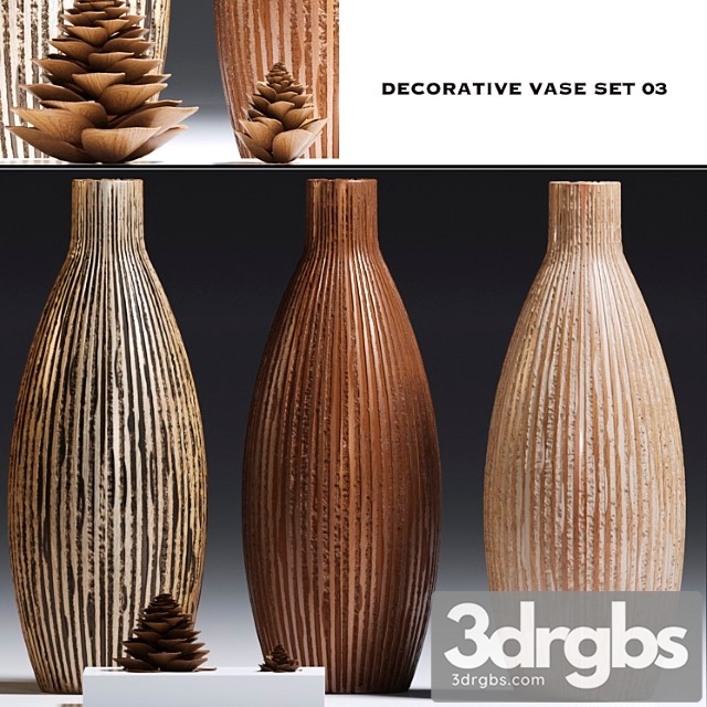 Vase Decorative vase set 03 3dsmax Download - thumbnail 1