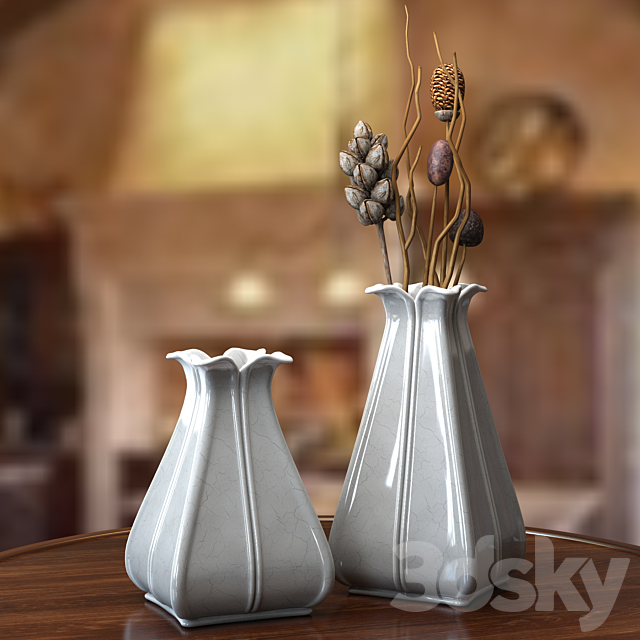 Vase gray with craquelure 3DSMax File - thumbnail 1