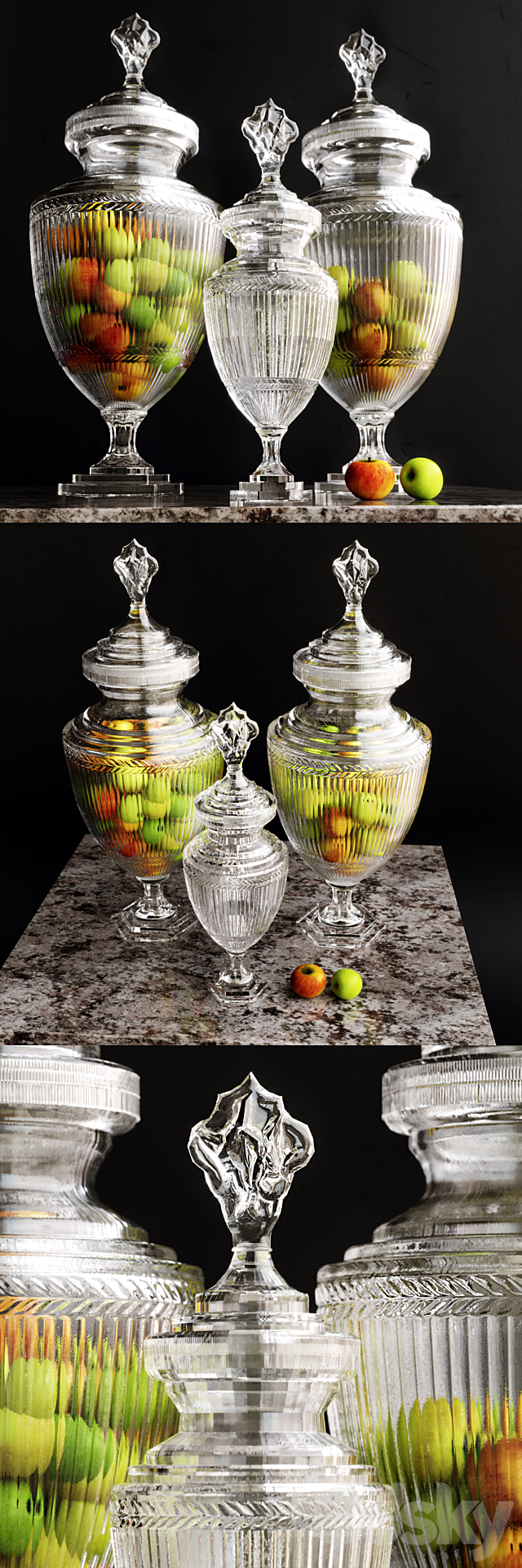 Vase Harcourt Glass L S 3DS Max Model - thumbnail 2