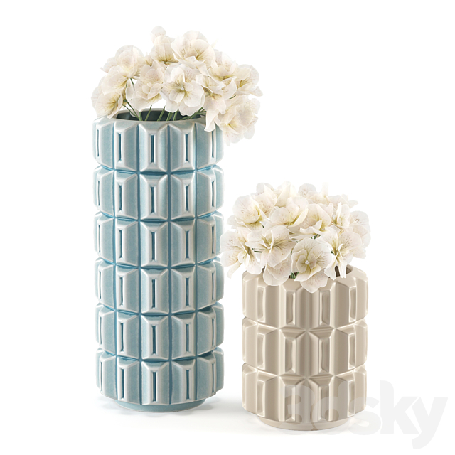 Vase Kelly Hoppen Geometric Vase Tall and Small 3ds Max - thumbnail 1