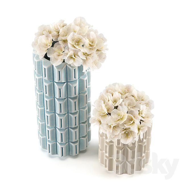 Vase Kelly Hoppen Geometric Vase Tall and Small 3ds Max - thumbnail 2