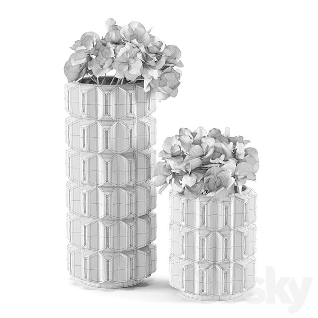 Vase Kelly Hoppen Geometric Vase Tall and Small 3ds Max - thumbnail 3