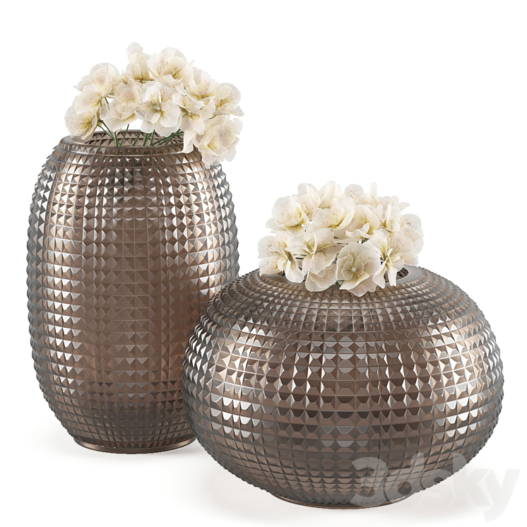 Vase Kelly Hoppen Smoke Triada Round Vase Tall and Wide 3DS Max - thumbnail 1