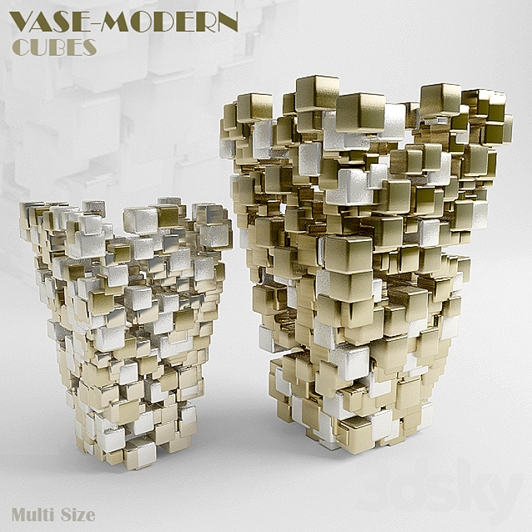 VASE-MODERN-CUBES 3DS Max - thumbnail 1