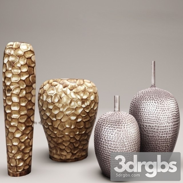 Vase Set 01 3dsmax Download - thumbnail 1