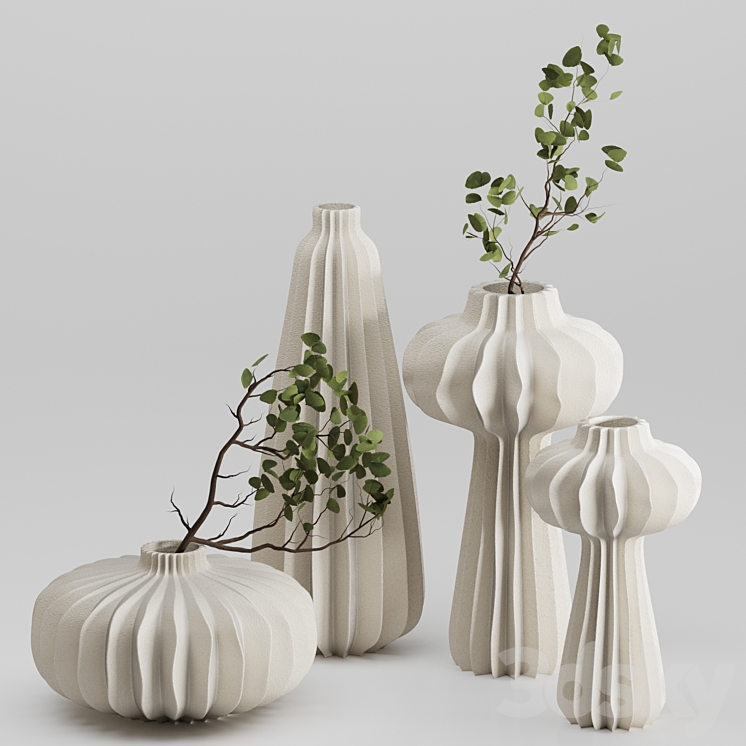 Vase Set 01-Lithos Vases 3DS Max Model - thumbnail 1