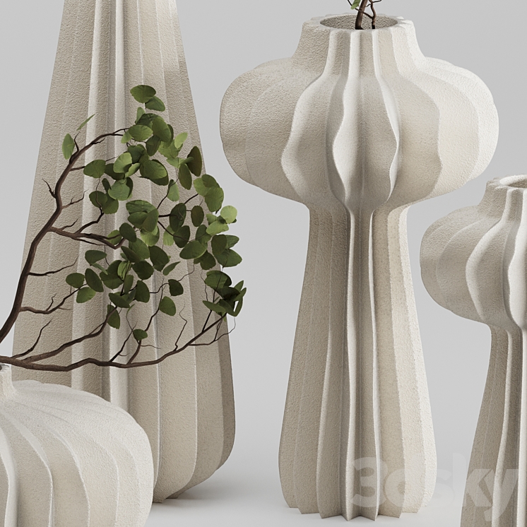 Vase Set 01-Lithos Vases 3DS Max Model - thumbnail 2