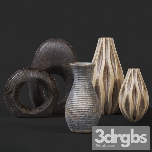 Vase Set 02 3dsmax Download - thumbnail 1