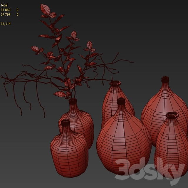 Vase Set La Redoute 3DSMax File - thumbnail 4