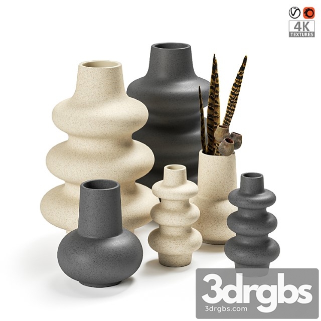 Vase Set of vases h&m 3dsmax Download - thumbnail 1