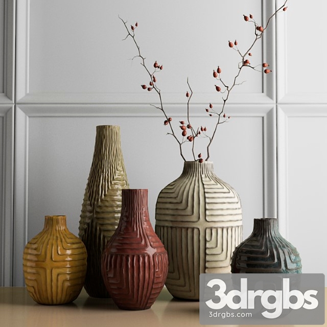 Vase West elm – linework vases 3dsmax Download - thumbnail 1