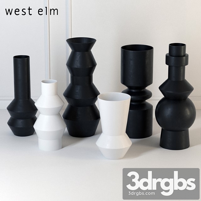 Vase West elm totem vases 3dsmax Download - thumbnail 1