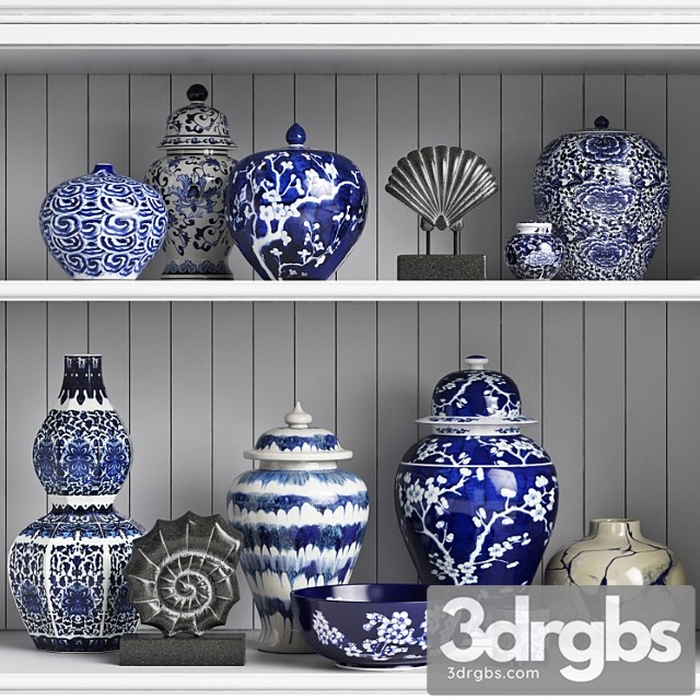 Vase Williams-sonoma home decor set 2 3dsmax Download - thumbnail 1