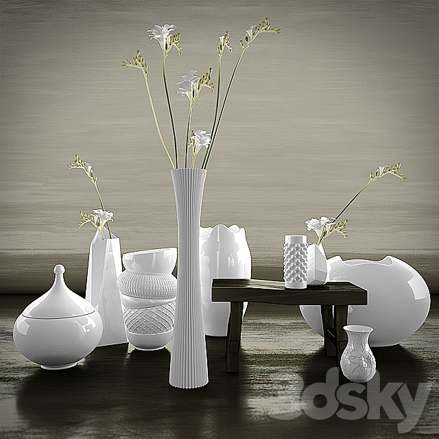 vase with flowers 3DSMax File - thumbnail 1