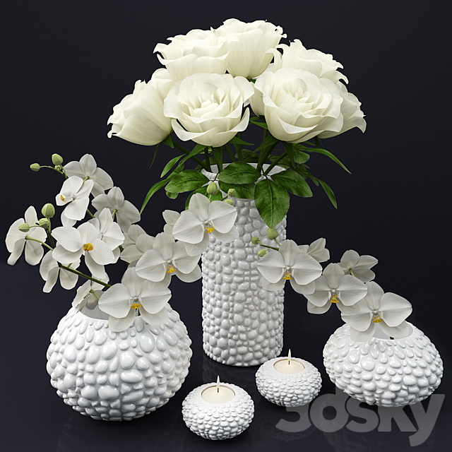 Vase with flowers 3DSMax File - thumbnail 1