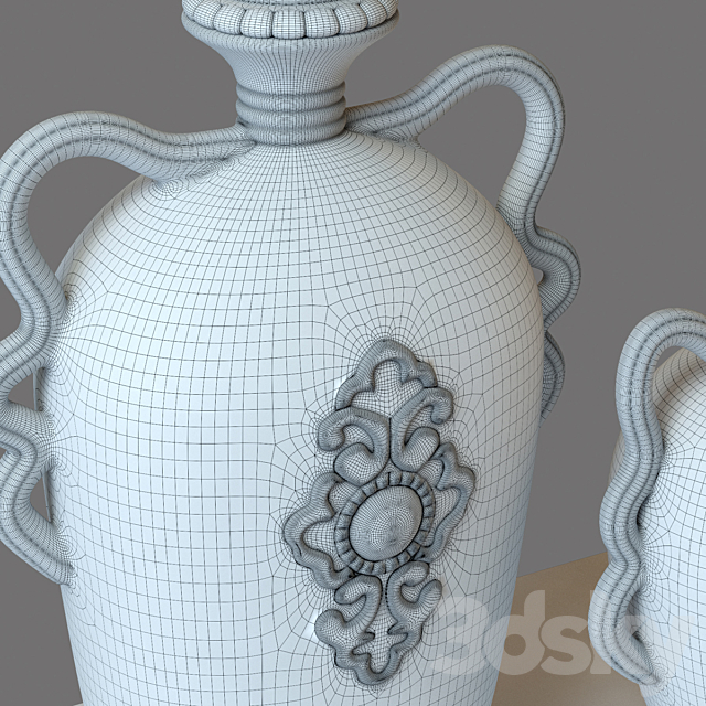 Vase with red craquelure 3ds Max - thumbnail 2