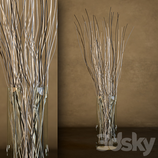 Vase with twigs 3DSMax File - thumbnail 1