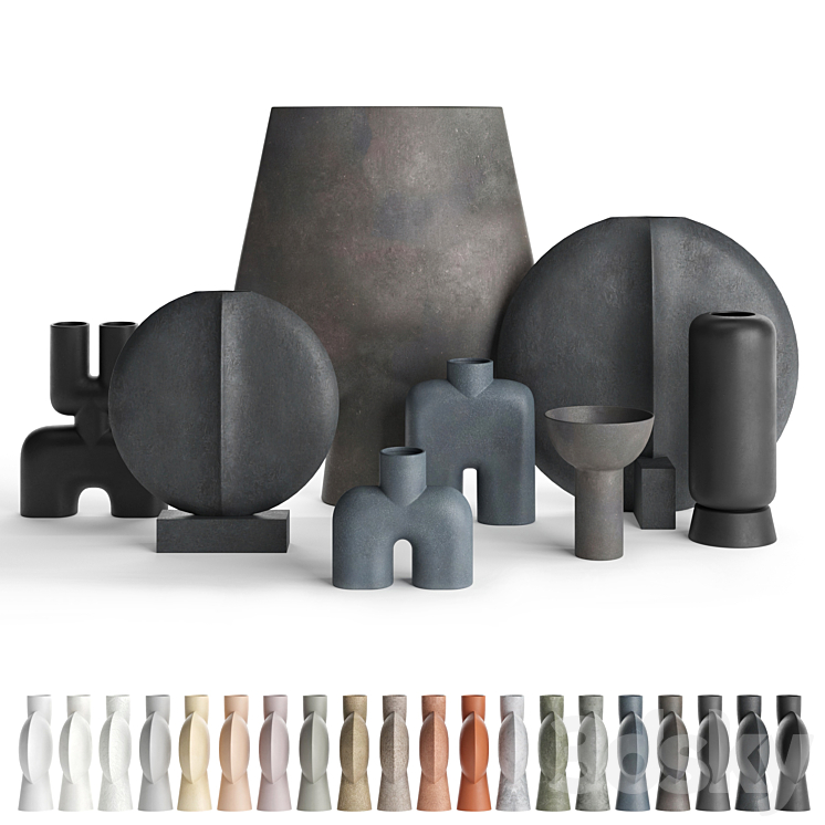 Vases 101 Copenhagen set 02 3DS Max Model - thumbnail 1