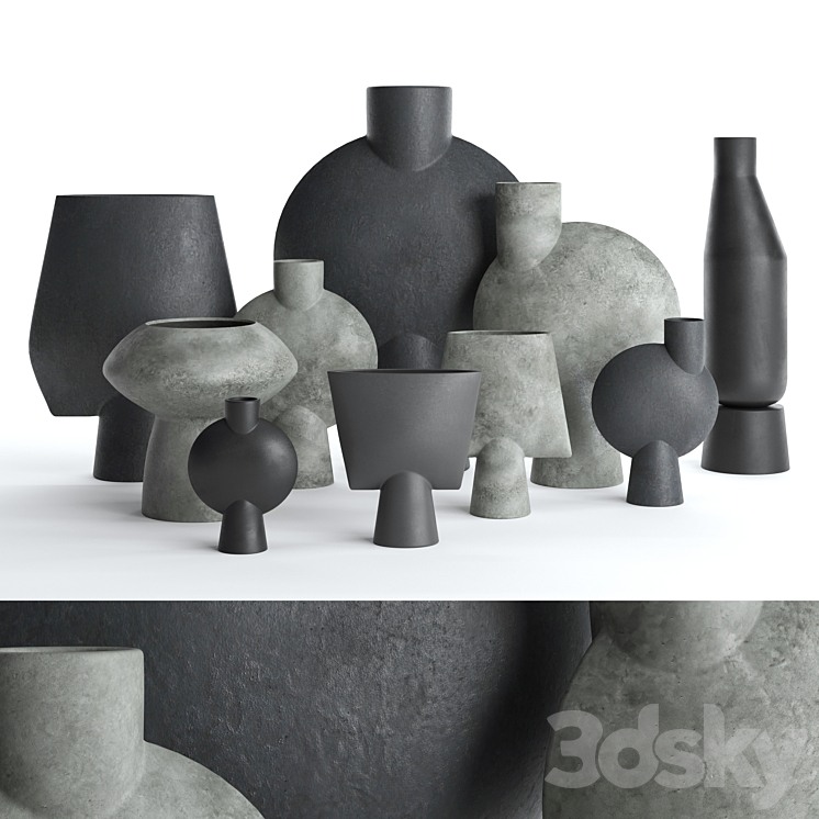 Vases 101 Copenhagen set 02 3DS Max Model - thumbnail 2