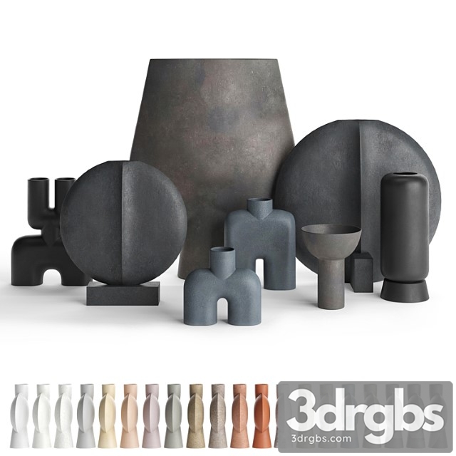 Vases 101 Copenhagen Set 02 3dsmax Download - thumbnail 1