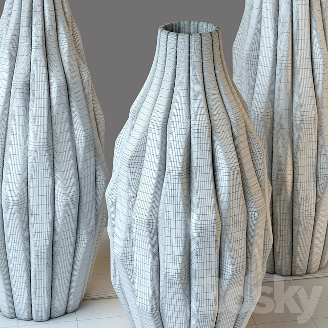 Vases “Cactus” with craquelure 3DSMax File - thumbnail 2