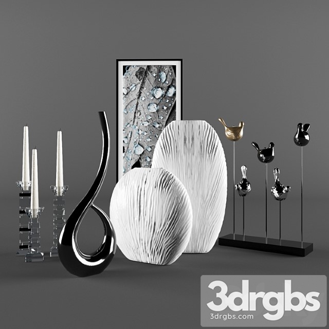 Vases Decor Set 2 3dsmax Download - thumbnail 1