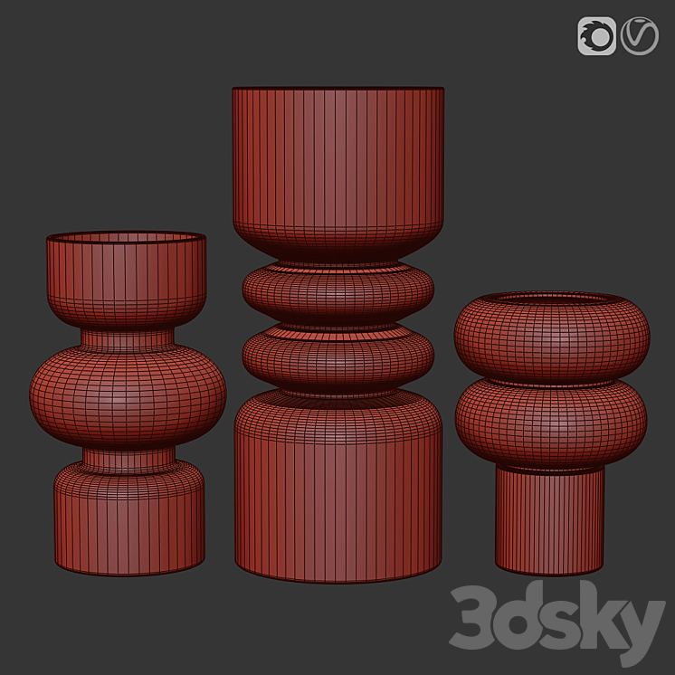 Vases HM 1 3DS Max - thumbnail 2