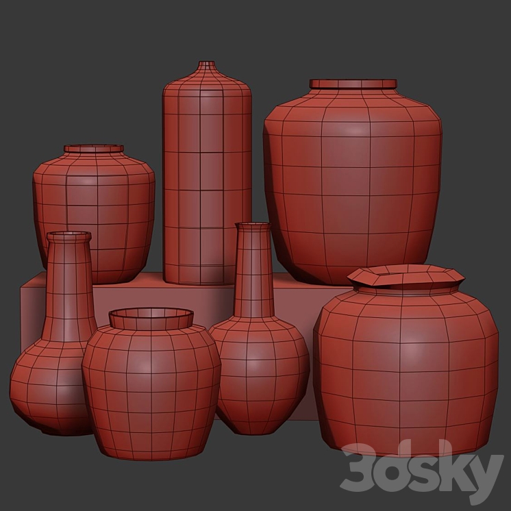 Vases set by House doctor \/ Set of jugs 3DS Max - thumbnail 2