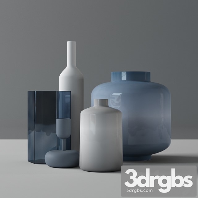 Vases Set Kodin1 3dsmax Download - thumbnail 1