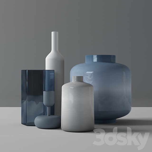 Vases set Kodin1 3DSMax File - thumbnail 1