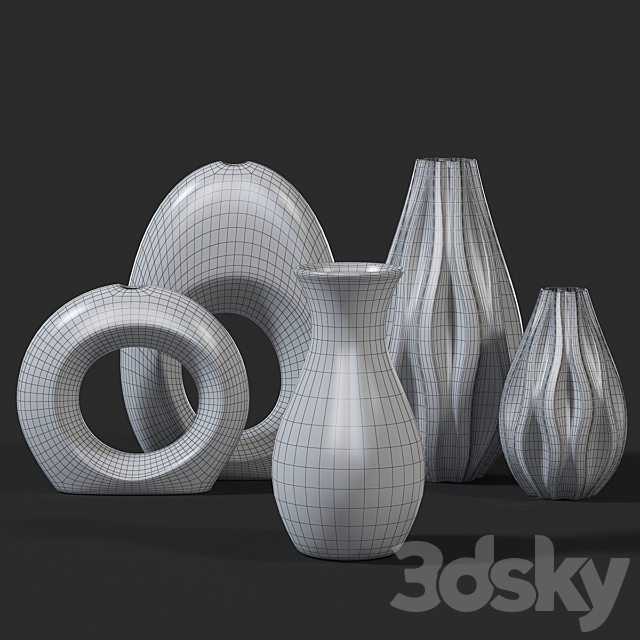 Vases Set Set of vases 3DS Max Model - thumbnail 2