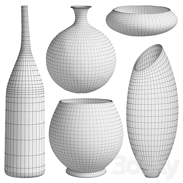 Vases set (v1) 3DS Max Model - thumbnail 4