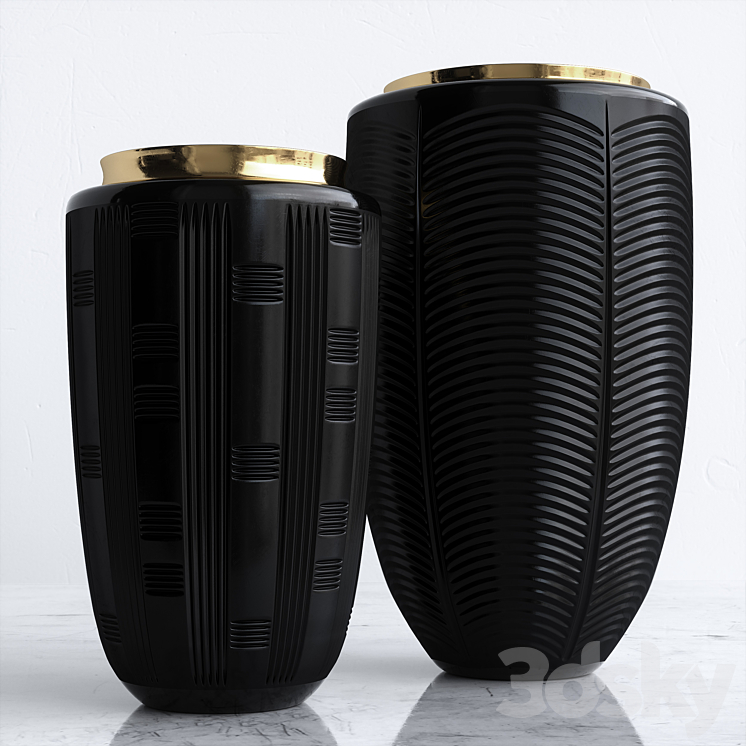 VISTA ALEGRE JET BLACK CASE WITH VASE 3DS Max - thumbnail 1