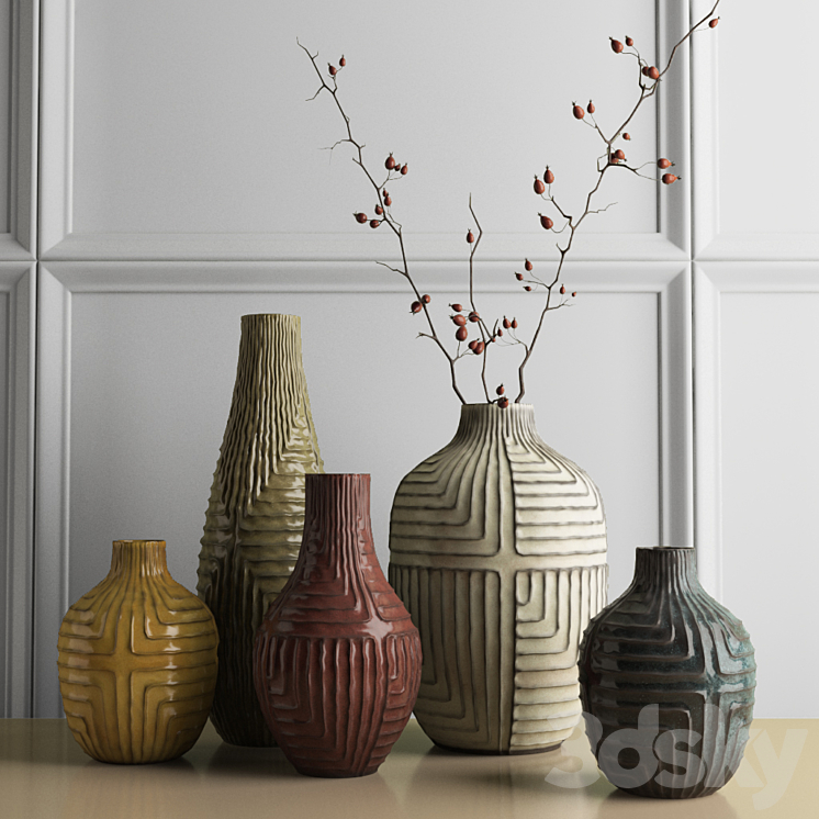 West Elm – Linework vases 3DS Max - thumbnail 1