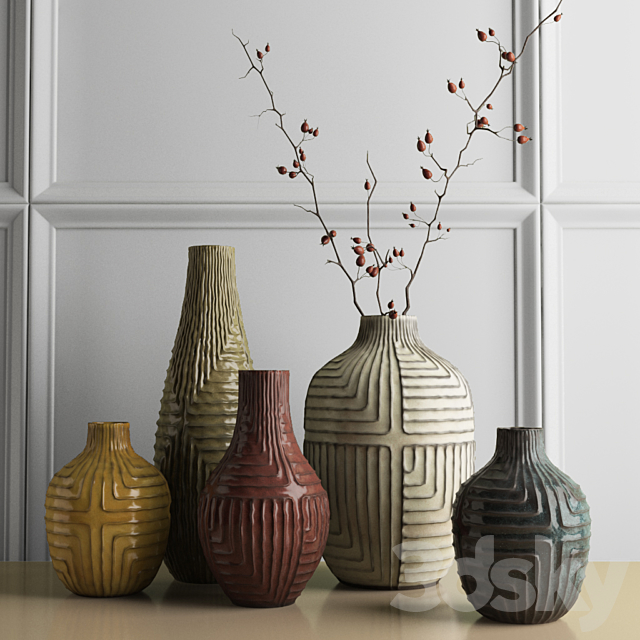 West Elm – Linework vases 3DSMax File - thumbnail 1