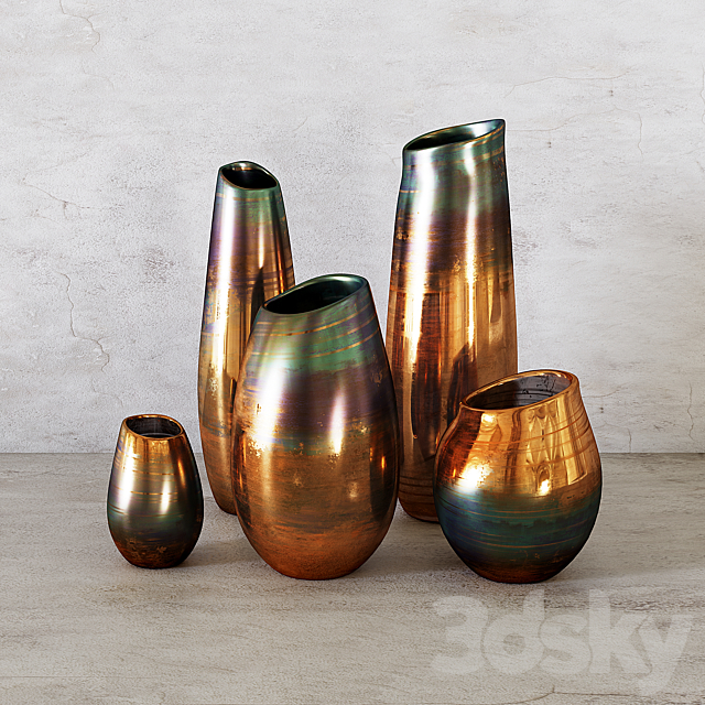 West Elm – Luster Curve Vases 3DSMax File - thumbnail 1