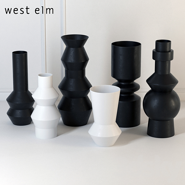 West Elm Totem Vases 3ds Max - thumbnail 1