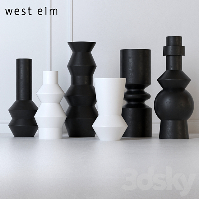 West Elm Totem Vases 3ds Max - thumbnail 2