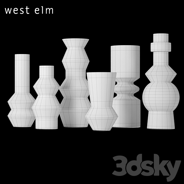 West Elm Totem Vases 3ds Max - thumbnail 3