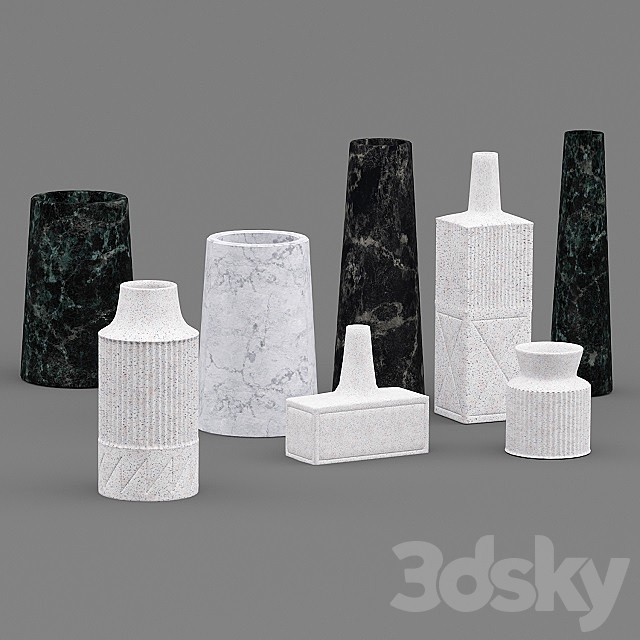 Westelm ceramic Linework Vases 3DSMax File - thumbnail 1