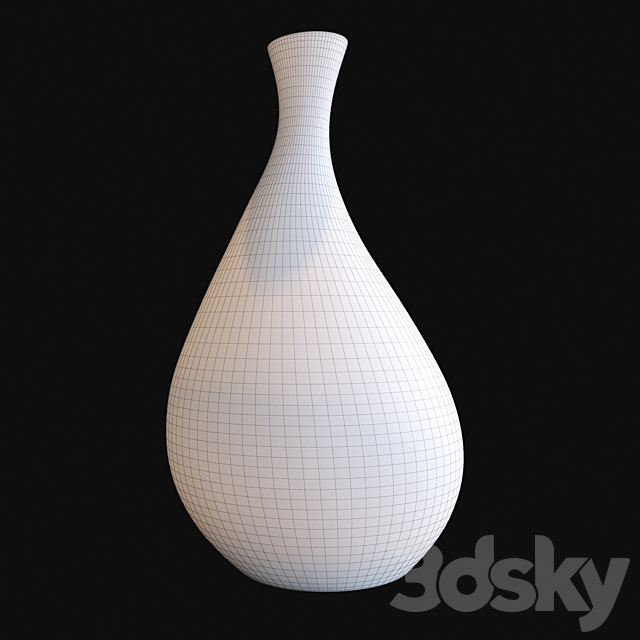 White Rough Terracotta with gold finish 3DS Max Model - thumbnail 3