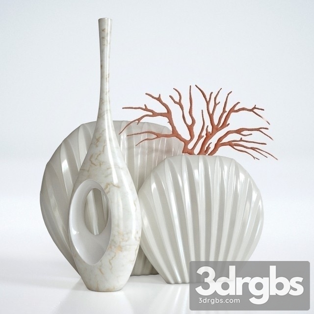 White Vases 3dsmax Download - thumbnail 1